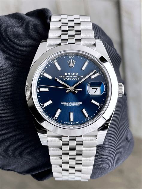 rolex date just jubilee smooth blue|Rolex Datejust 41 white jubilee.